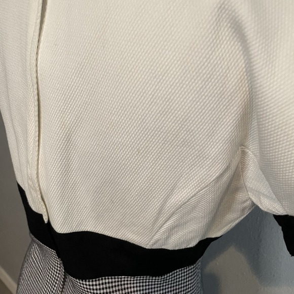 Vintage J M  Black and White Houndstooth‎ Sheath Dress Size 6 Classic Mod Style - Picture 3 of 9